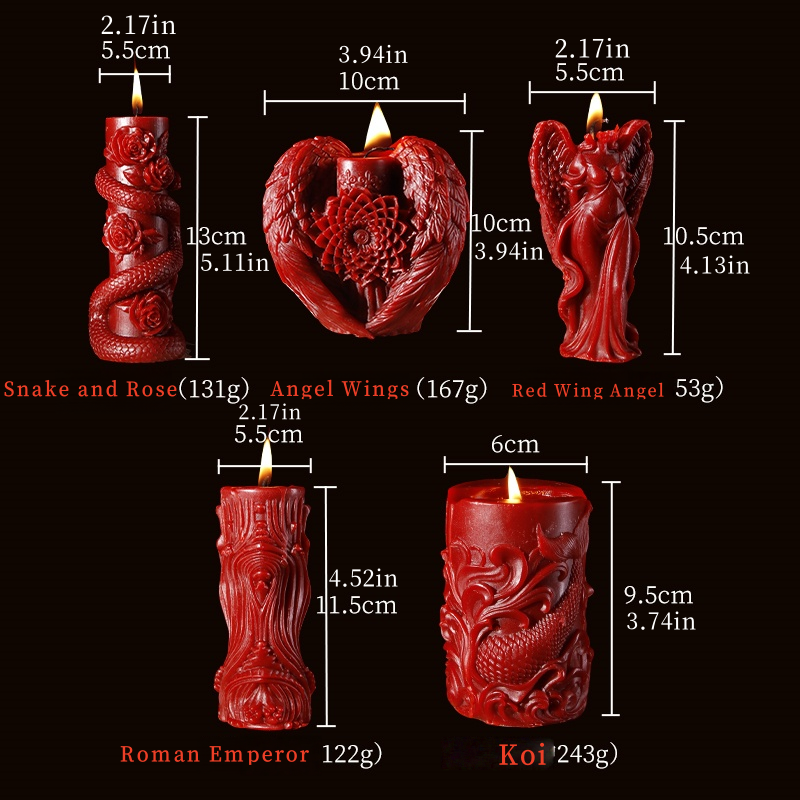 VELUXXA 5-pack - Complete series  42 degree low temperature candle - Romantic couple candle