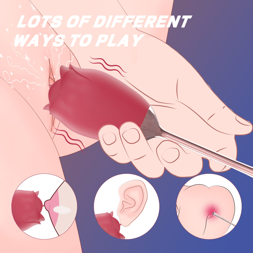 VELUXXA - Holiday Gift Rose Tongue Licking Vibrator