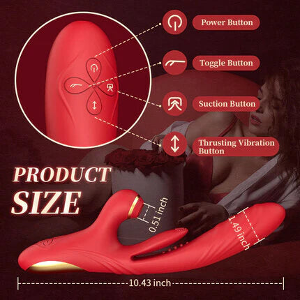 VELUXXA - 4 IN 1 Thrusting Vibrator with Licking, Vibration & Clit Tapping
