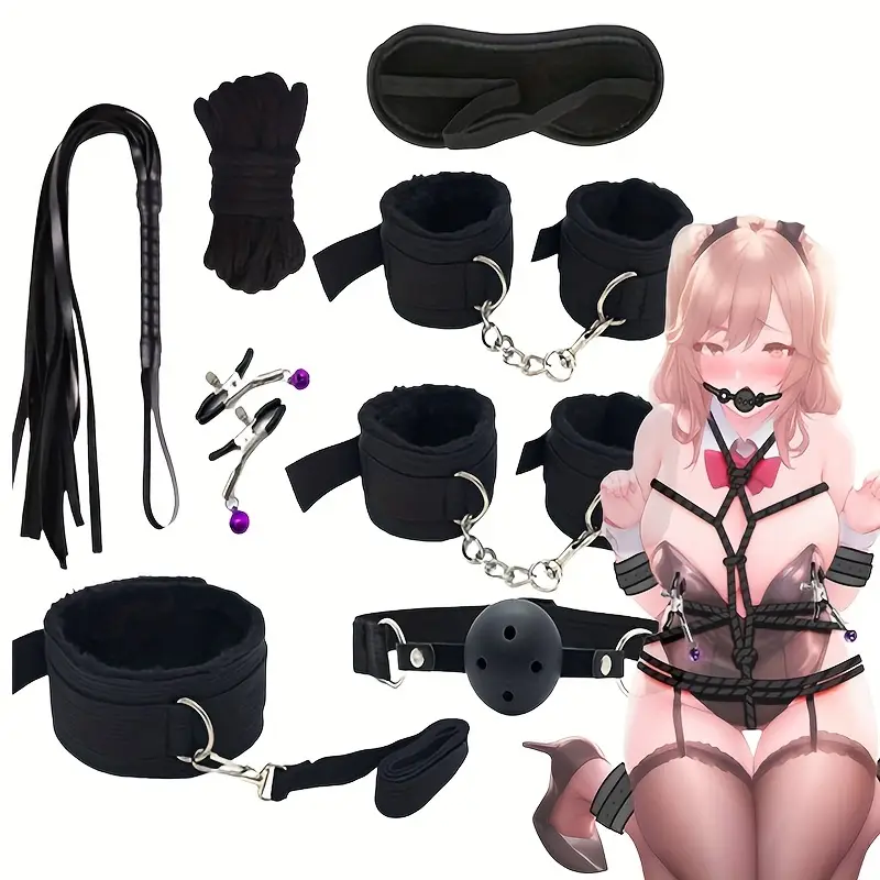 VELUXXA - High-end gift boxes SM Plush Leather 10-Piece Set Bondage Kit