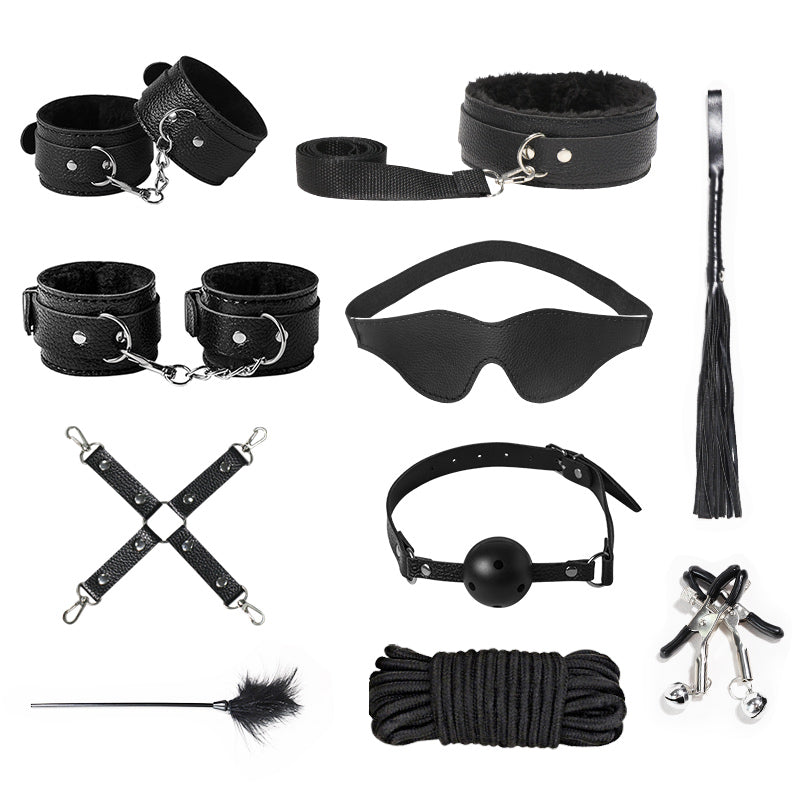 VELUXXA - High-end gift boxes SM Plush Leather 10-Piece Set Bondage Kit