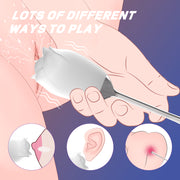 VELUXXA Rose Tongue Licking Vibrator Sex Toy for Women - White