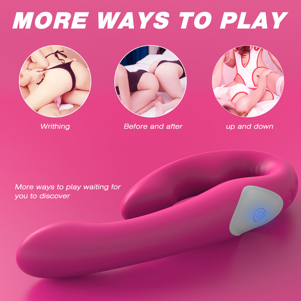 VELUXXA Lesbian remote control vibrator soft silicone double head pull stick female sex toys masturbator