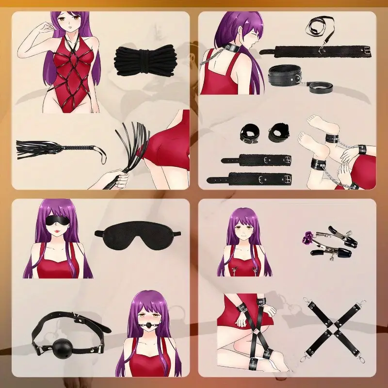 VELUXXA - High-end gift boxes SM Plush Leather 10-Piece Set Bondage Kit