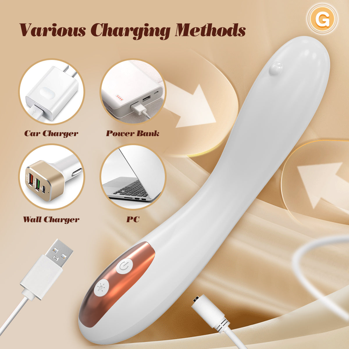 VELUXXA - Magic Wand, 8 Vibration Modes