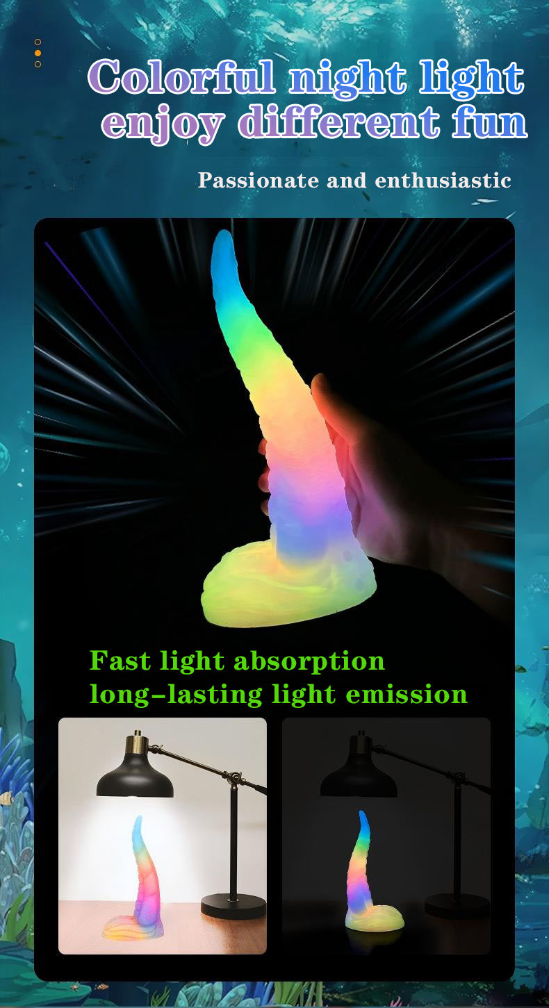 VELUXXA Glow-in-the-Dark Octopus Tail Anal Plug - Liquid Silicone Adult Toy
