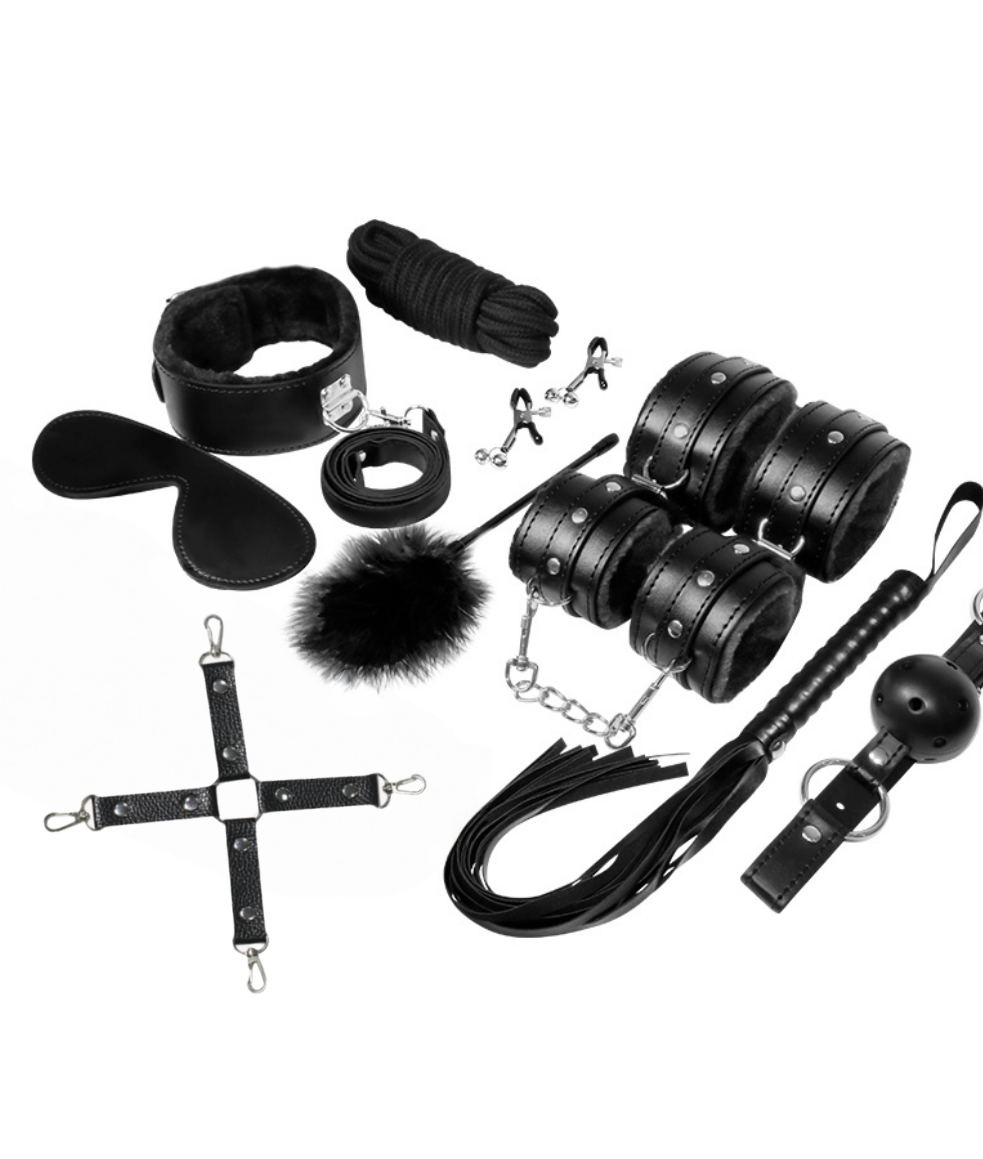 VELUXXA - High-end gift boxes SM Plush Leather 10-Piece Set Bondage Kit